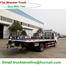 One with Two Flat Bed Towing Wrecker Truck for Sale